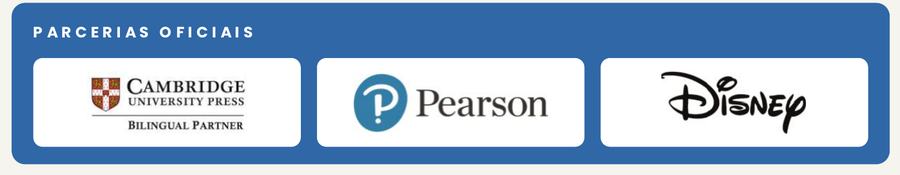 Parcerias oficiais com Cambridge, Pearson e Disney